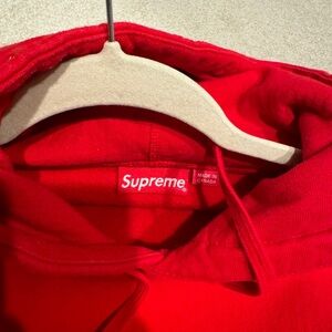 Supreme red thick hoodie